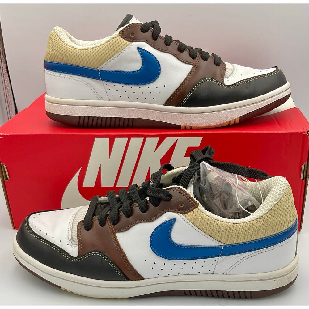 COURT FORCE LOW PREMIUM White/Military Blue-Bison  313940 141 Sz 8.5 #206